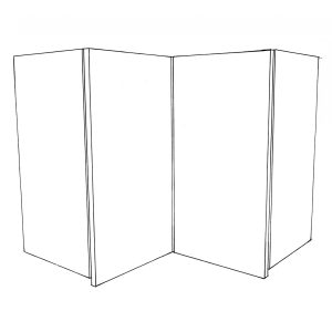Wall Corner Cabinet Righthand Hung 370mm Deep
