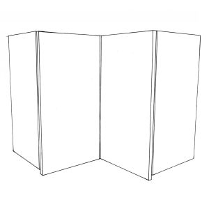 Wall Corner Cabinet Lefthand Hung 370mm Deep