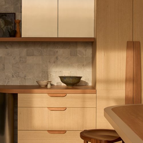 Victorian Ash cabinetry & Blackbutt benchtops and custom handles